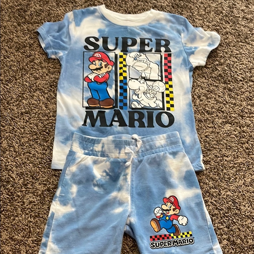 Nintendo Super Mario Blue and White Kids Matching Set